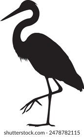 Heron bird silhouette Illustration design