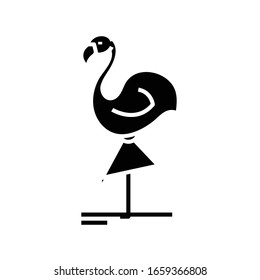 Heron black icon, concept illustration, vector flat symbol, glyph sign.