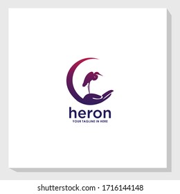 heron care logo template, animal consult logo template vector, animal logo template