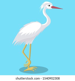 Heron in cartoon style. Vector illustration.