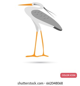 Heron color flat icon for web and mobile design