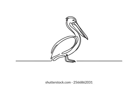 Heron continuous line art drawing