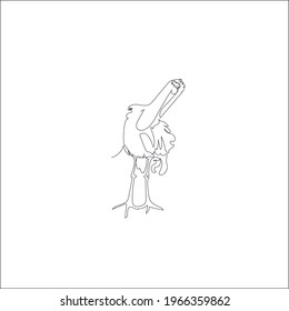  heron  contour one line vector illustration