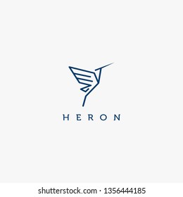 heron design logo concept. line heron vector. heron bird.