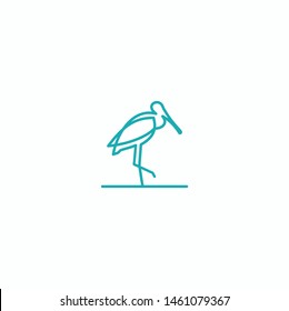 heron design logo concept, heron line art