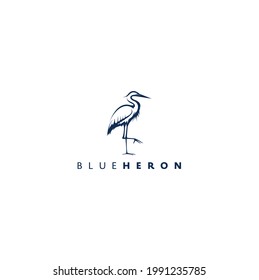 heron design logo concept. line heron vector. heron bird. color style.