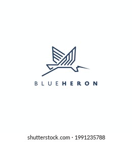 heron design logo concept. line heron vector. heron bird. color style.