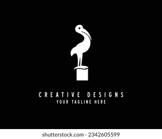 heron design logo concept. heron vector. heron bird.