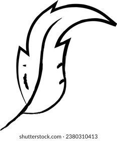Heron feathers hand drawn vector illustration