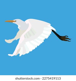 
The Heron- FLying in the Blue Sky