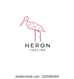 Heron geometric polygonal logo vector icon design template
