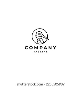 Heron geometric polygonal logo vector icon design template
