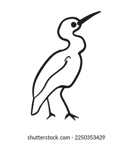 heron graphic design vector illustration,art tattoo sketch,hand draw,print use