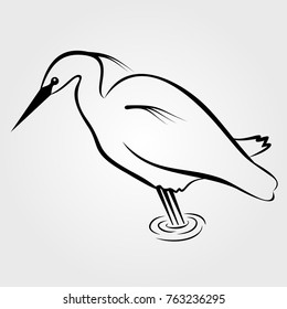 Heron icon isolated on white background.