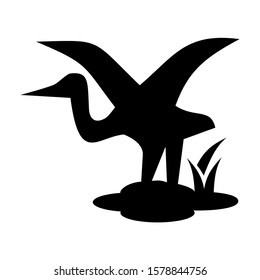 heron icon isolated sign symbol vector illustration - high quality black style vector icons
