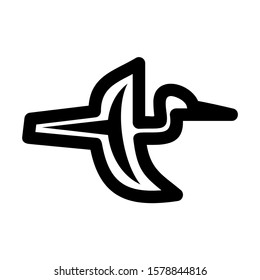 heron icon isolated sign symbol vector illustration - high quality black style vector icons
