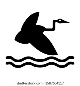 heron icon isolated sign symbol vector illustration - high quality black style vector icons
