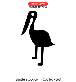 heron icon or logo isolated sign symbol vector illustration - high quality black style vector icons
