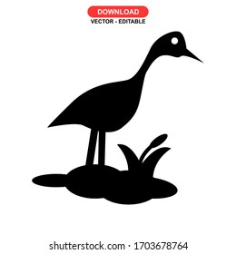 heron icon or logo isolated sign symbol vector illustration - high quality black style vector icons
