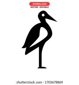 heron icon or logo isolated sign symbol vector illustration - high quality black style vector icons
