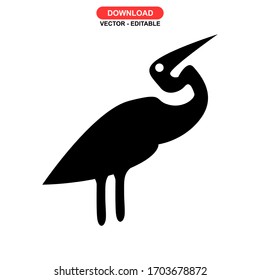 heron icon or logo isolated sign symbol vector illustration - high quality black style vector icons

