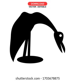 heron icon or logo isolated sign symbol vector illustration - high quality black style vector icons
