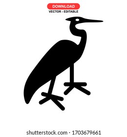 heron icon or logo isolated sign symbol vector illustration - high quality black style vector icons
