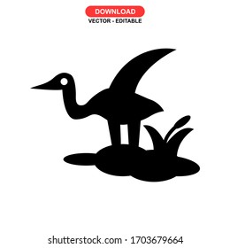 heron icon or logo isolated sign symbol vector illustration - high quality black style vector icons
