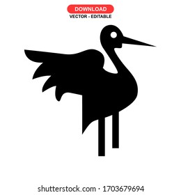 heron icon or logo isolated sign symbol vector illustration - high quality black style vector icons
