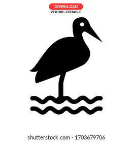 heron icon or logo isolated sign symbol vector illustration - high quality black style vector icons
