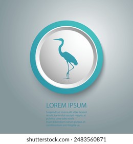 Heron icon logo on a white background, vector