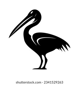 Heron line icon. Pond, flower, wing, paws, neck, reed, crane, water, wing. Black vector icons on a white background for Business