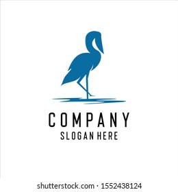 
Heron logo design. Flamingo icon illustration vector,  logo design inspiration