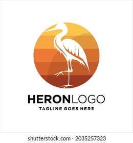 Heron logo design. Flamingo icon illustration vector, logo design inspiration