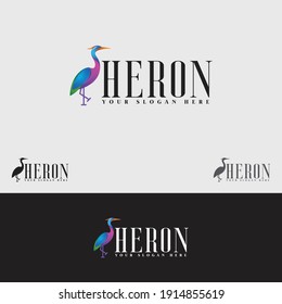 HERON logo design vector template