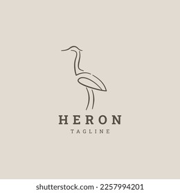 Heron logo icon design template flat