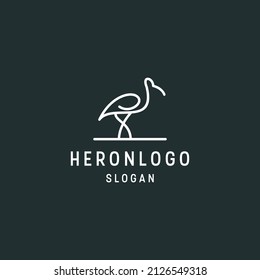 Heron logo icon flat design template 