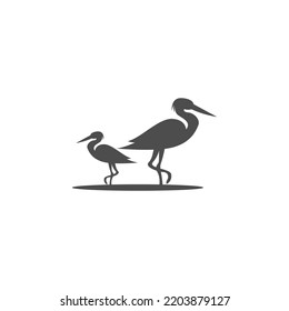 Heron logo icon illustration template vector