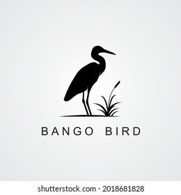 Heron logo inspiration. Silhouette animal design template. Vector illustration