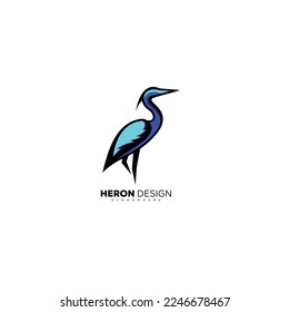 Heron-Logo-Maskottdesign Farbverlauf-Vorlage