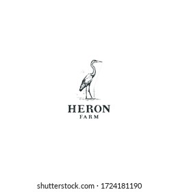 heron logo rustic elegant and minimalist