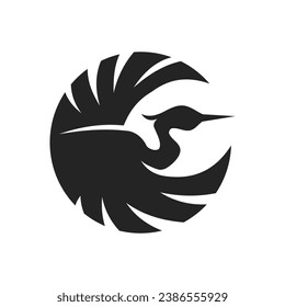 Heron logo template Isolated. Brand Identity. Icon Abstract Vector graphic