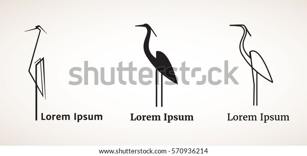 Heron Logo Vector Design Stock Vector (Royalty Free) 570936214