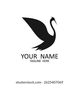 logotipo heron ícone de vetor desenho de ilustração