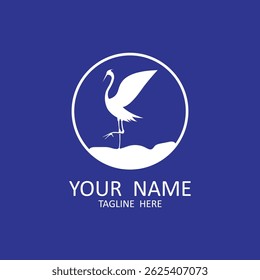 heron logo vector icon illustration design