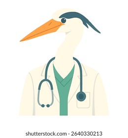 heron in a medical suit animal vector on a white background
Vector animal in a medical suit on a white background