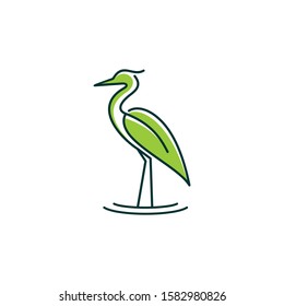 Heron nature logo. stock vector