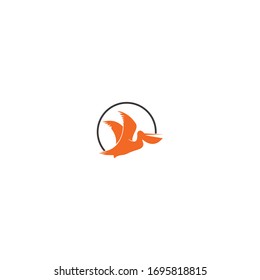 heron pelican stork vector logo lineart line outline monoline icon design stock gulf bird coast beach illustration abstract ibis logo