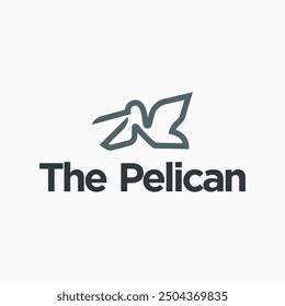 heron pelican stork vector logo lineart line outline monoline icon design stock gulf bird coast beach illustration abstract ibis logo