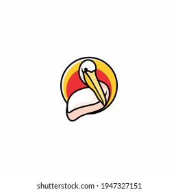 heron Pelican Vector icon Logo Template illustration